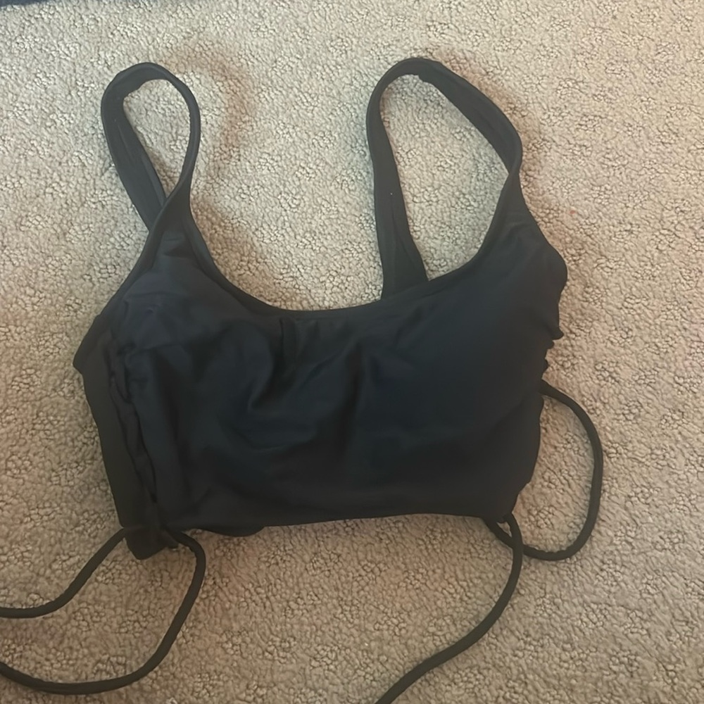 black swimsuit top